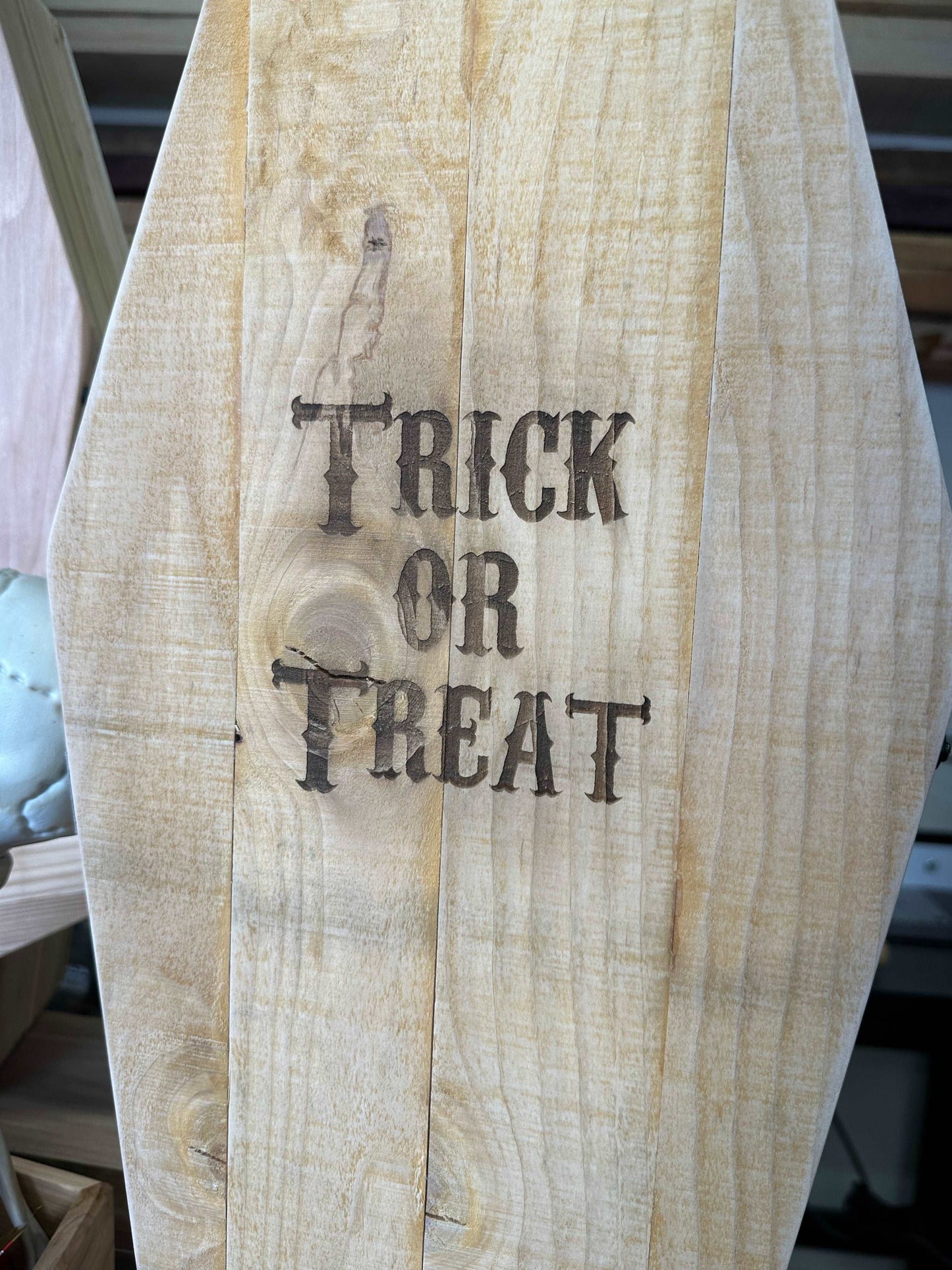 Wooden Coffin Candy Holder