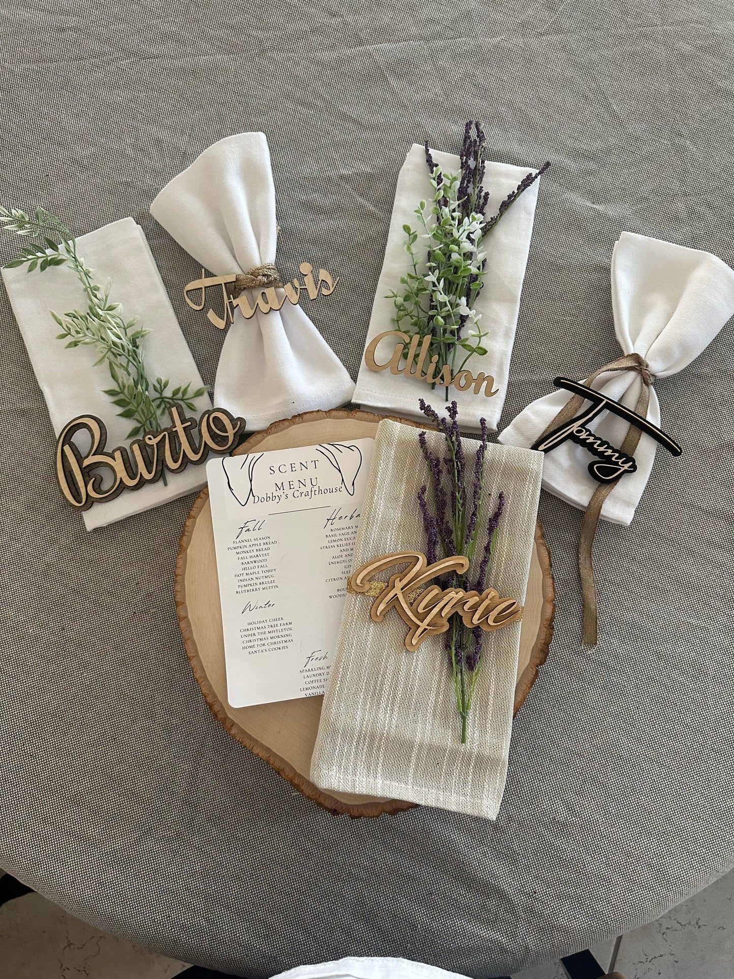 1.5" Wooden Wedding Name Cutout Tags – Custom Laser Cut Place Cards for Wedding Seating